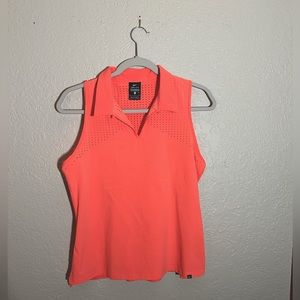 Nike Women’s Golf Flex Sleeveless Polo Shirt in Mango - small